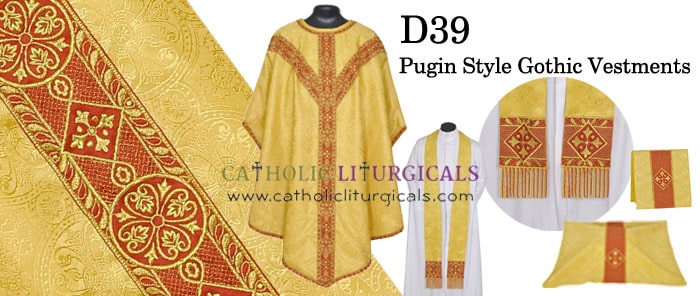 Pugin Gothic Chasubles - Pugin Style Gothic Chasubles and Low Mass Sets