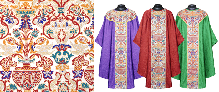 Coronation Tapestry Gothic Chasubles - Gothic Chasubles, Stoles and Low Mass Set made with Coronation Tapestry Fabric