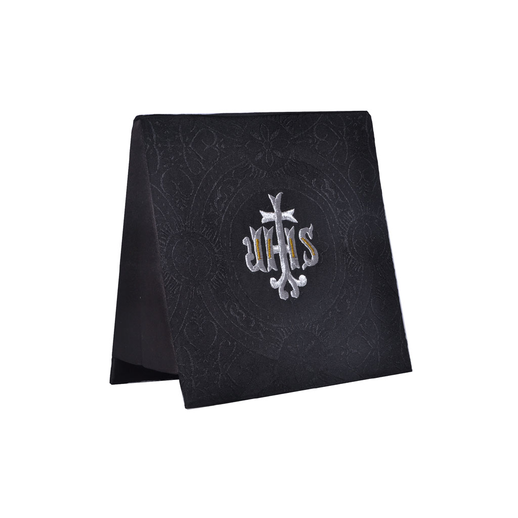 Lenten Offers M0I: Black Burse -  with Silver IHS Embroidery