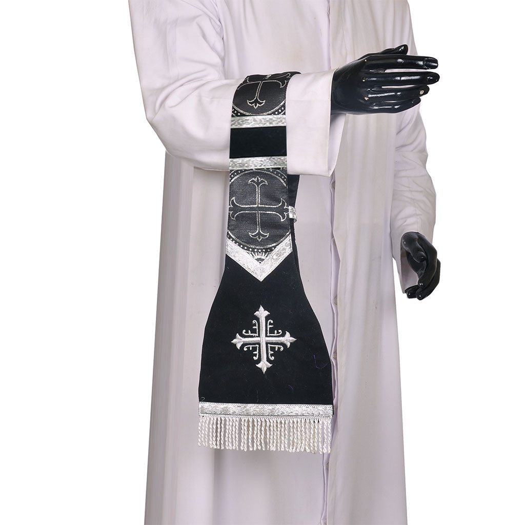 Priest Maniples Black Maniple - Roman model - Latin Mass