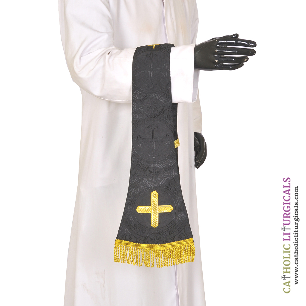 Priest Maniples Black Maniple Cross Design