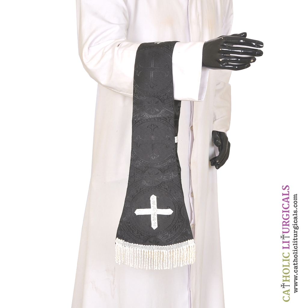 Priest Maniples Black Maniple Cross Design