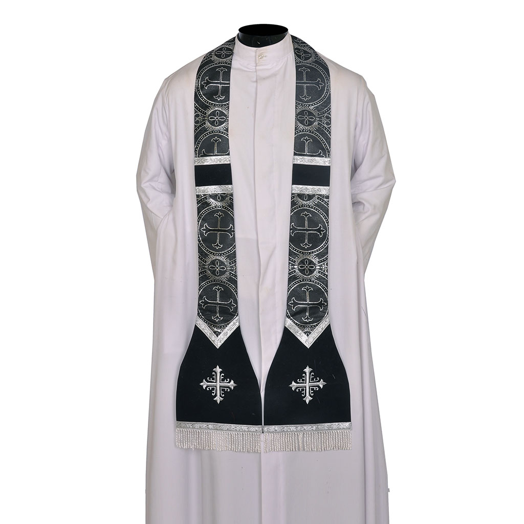Priest Stoles Black - Priest Stole - Roman Model - Latin Mass