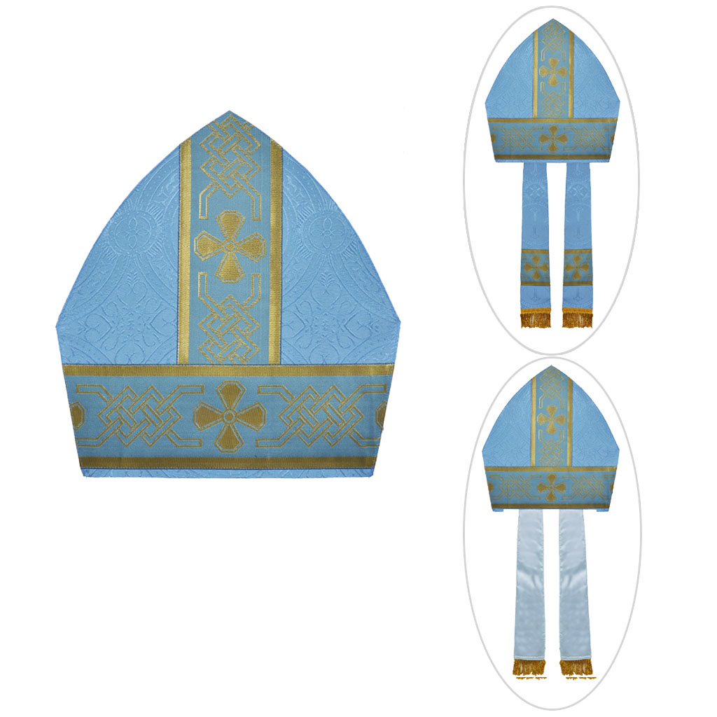 Bishop's Mitre Marian Blue Bishops Mitre (height - 14 inches)