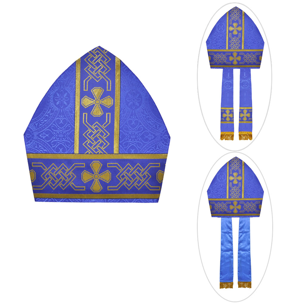 Bishop's Mitre Dark Blue Bishops Mitre - height - 14 inches