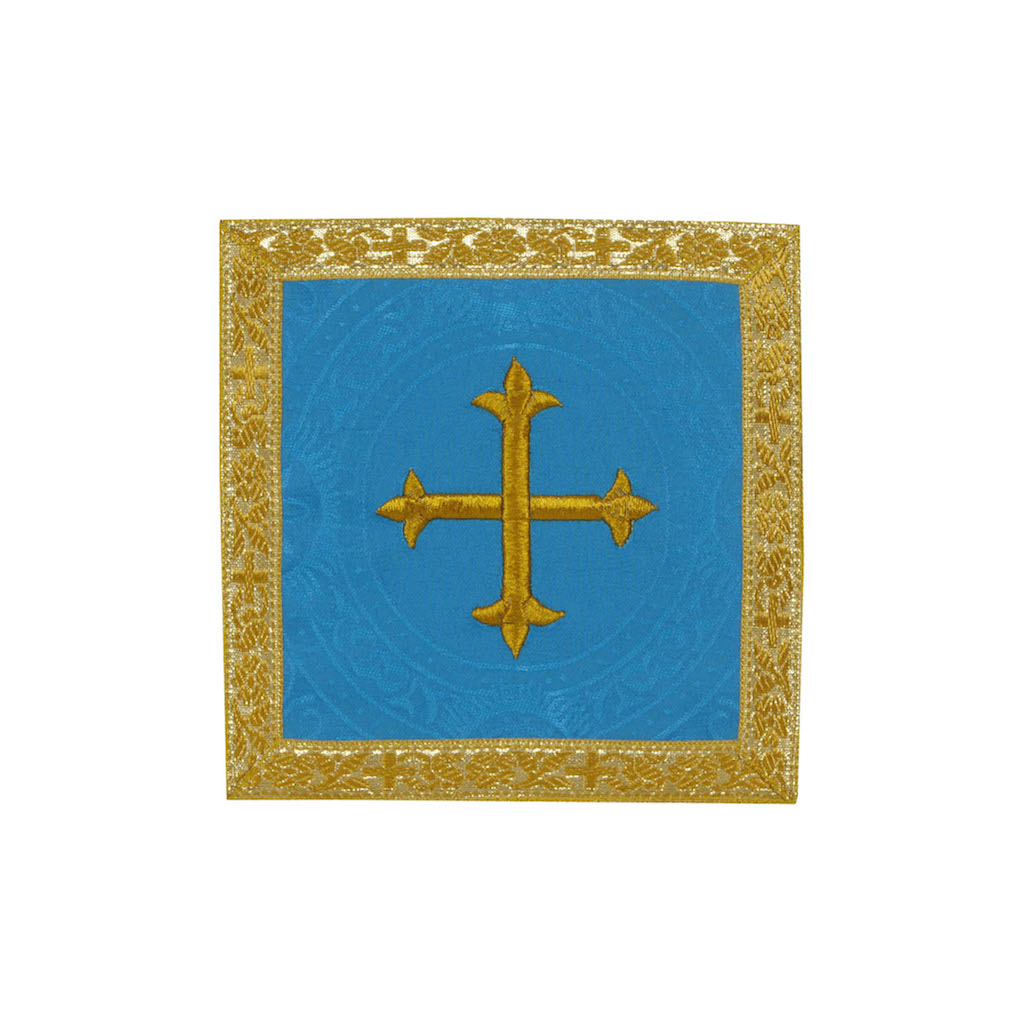 Chalice Palls Marian Blue Chalice Pall - Cross Embroidery
