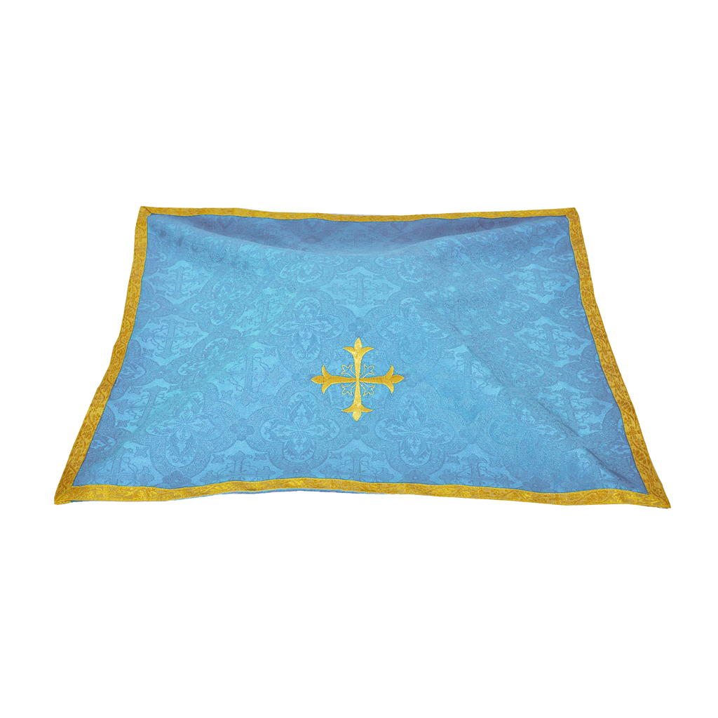 Chalice Veils Marian Blue Chalice Veil with Cross Embroidery