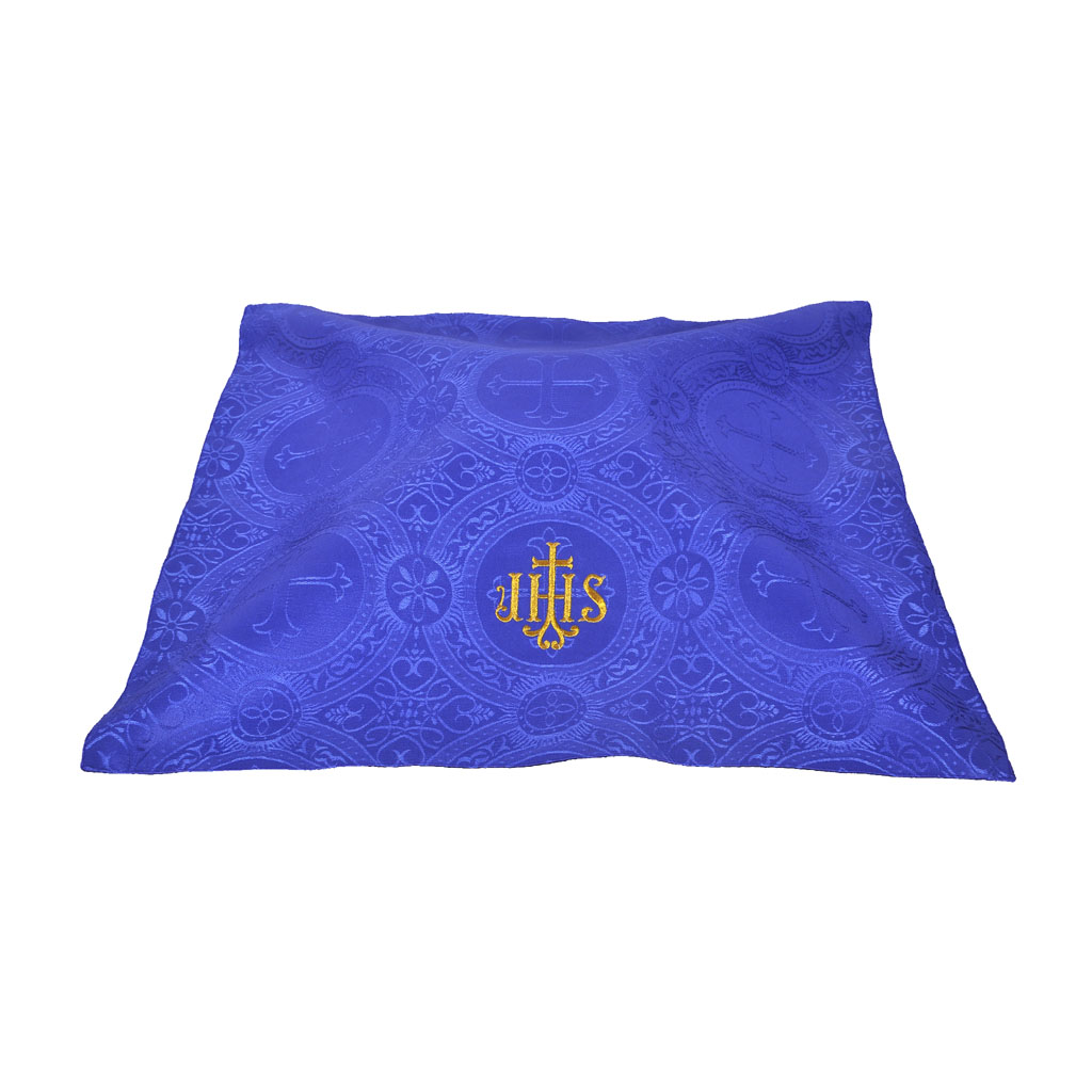 Lenten Offers M0I: Dark Blue Chalice Veil - IHS Embroidery