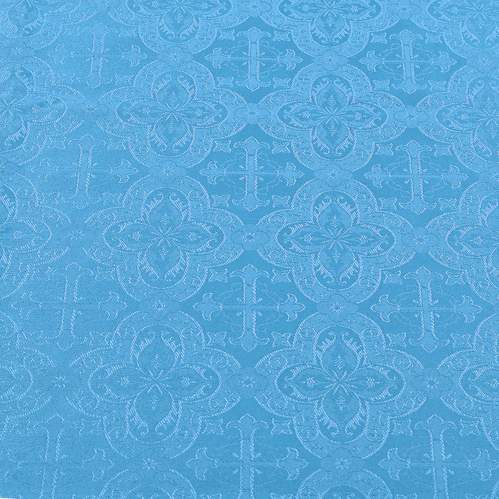 Fabrics Cross Designed Damask Fabric: Marian Blue