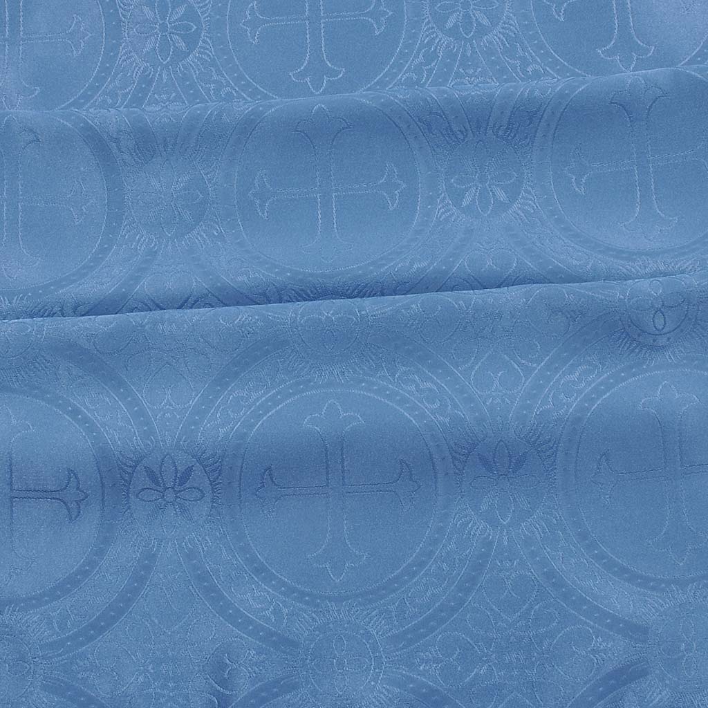 Fabrics Cross Designed Damask Fabric: Marian Blue