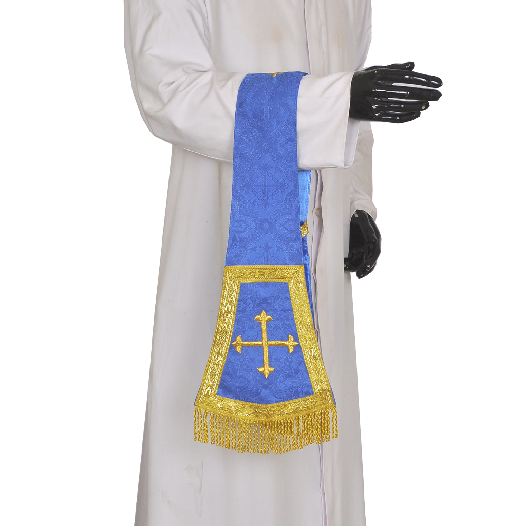 Priest Maniples Blue Maniple Cross Embroidered