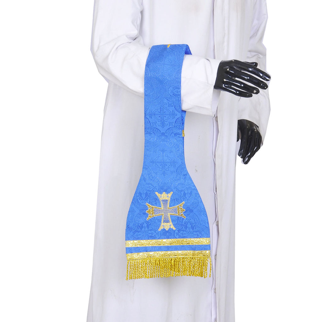 Priest Maniples Dark Blue Maniple Cross Embroidered