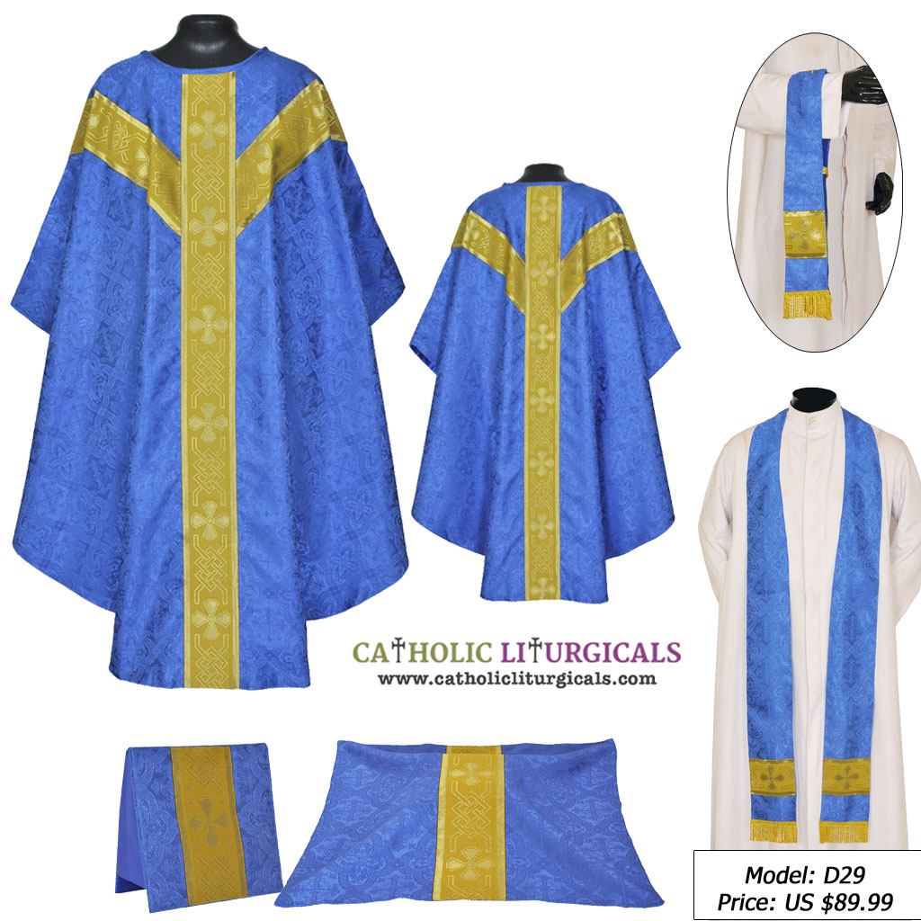 Lenten Offers MCC : Dark Blue Gothic Vestment & Mass Set