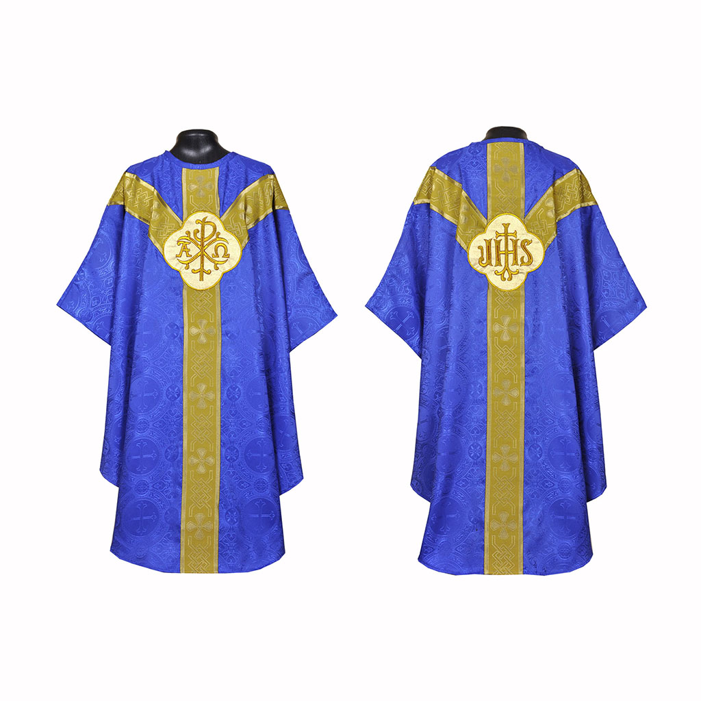 Lenten Offers Dark Blue Gothic Vestment & Mass Set