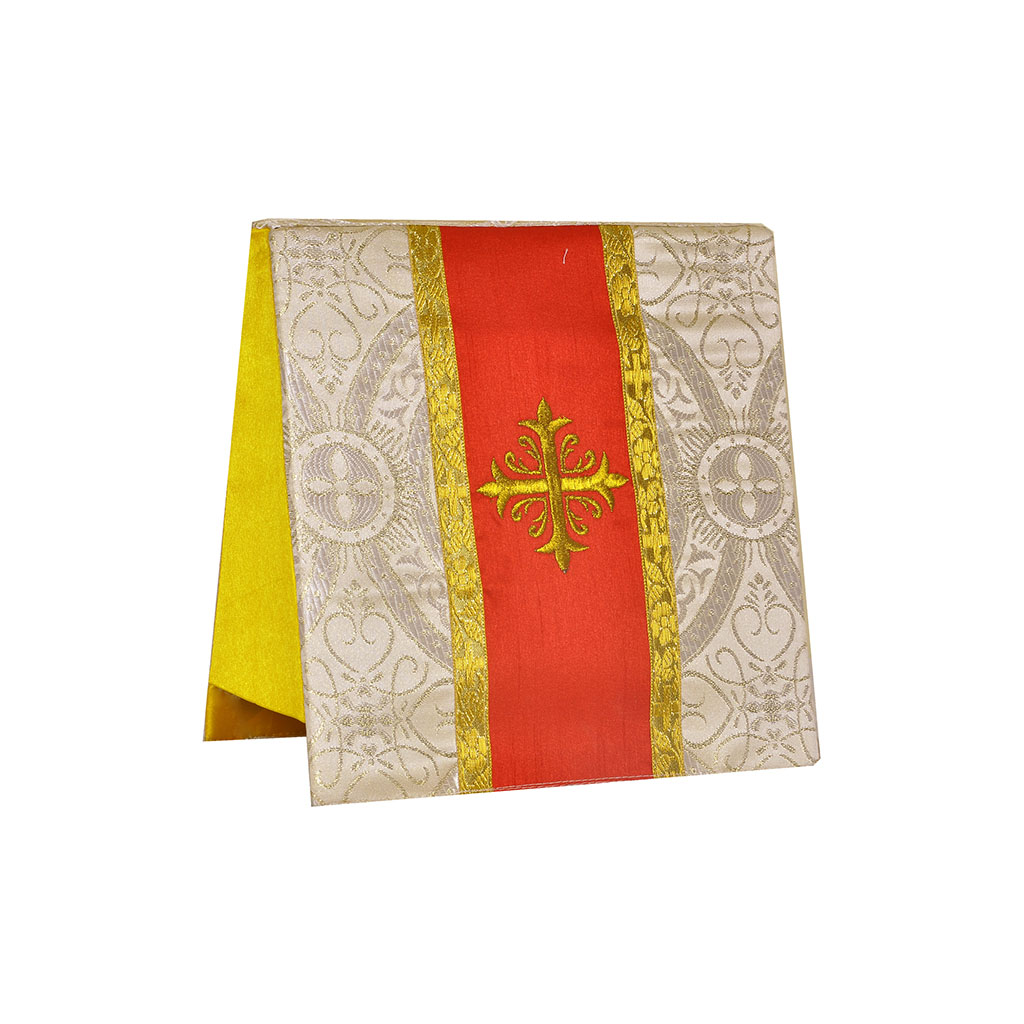 Lenten Offers Metallic White Gold Burse - Cross  Embroidery