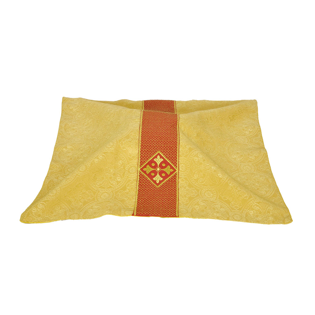 Lenten Offers Yellow Chalice Veil - Cross Embroidery