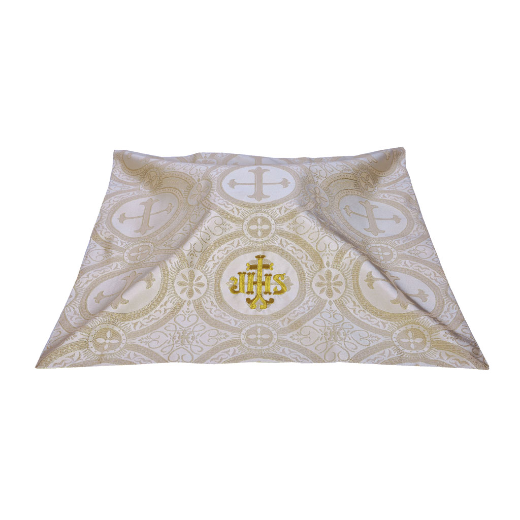 Lenten Offers M0I: White Gold Chalice Veil - IHS Embroidery