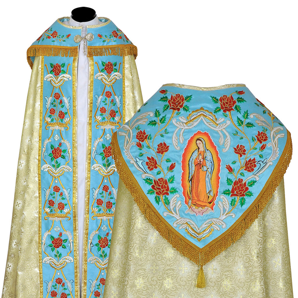 Cope Vestment Our Lady of Guadalupe Gold Cope & Stole Set