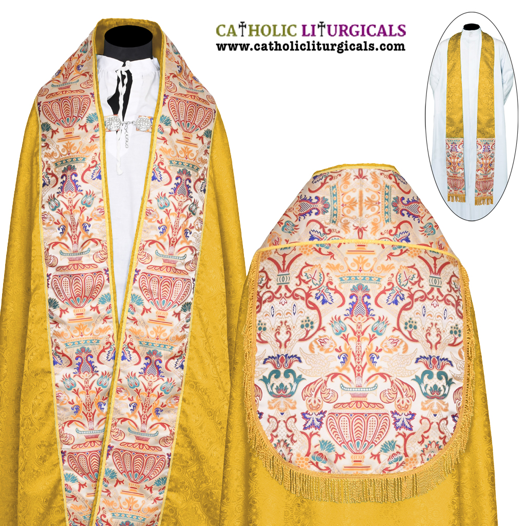Cope Vestment Yellow Cope & Stole - Coronation Tapestry