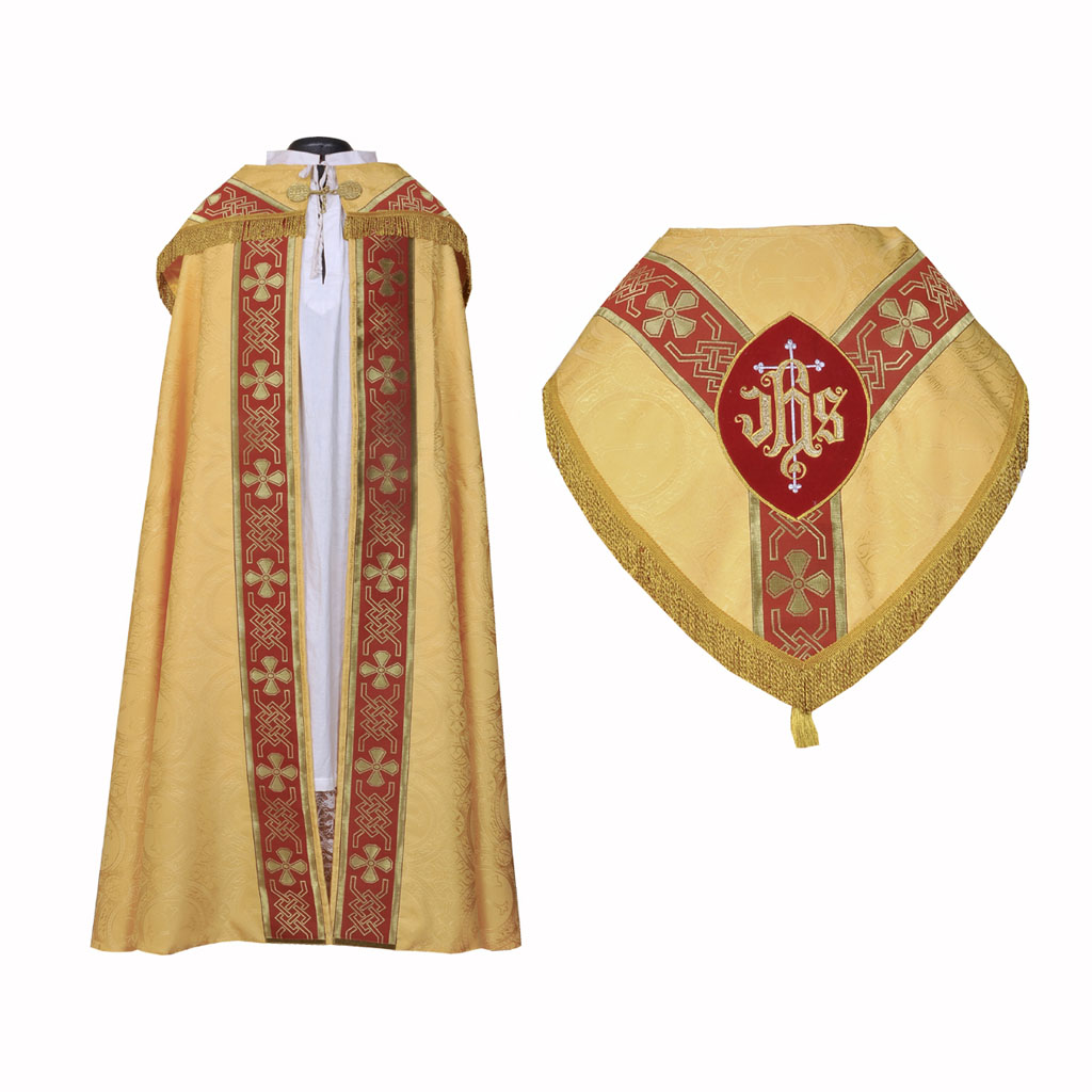 Lenten Offers Yellow Gold Cope & Stole Set IHS