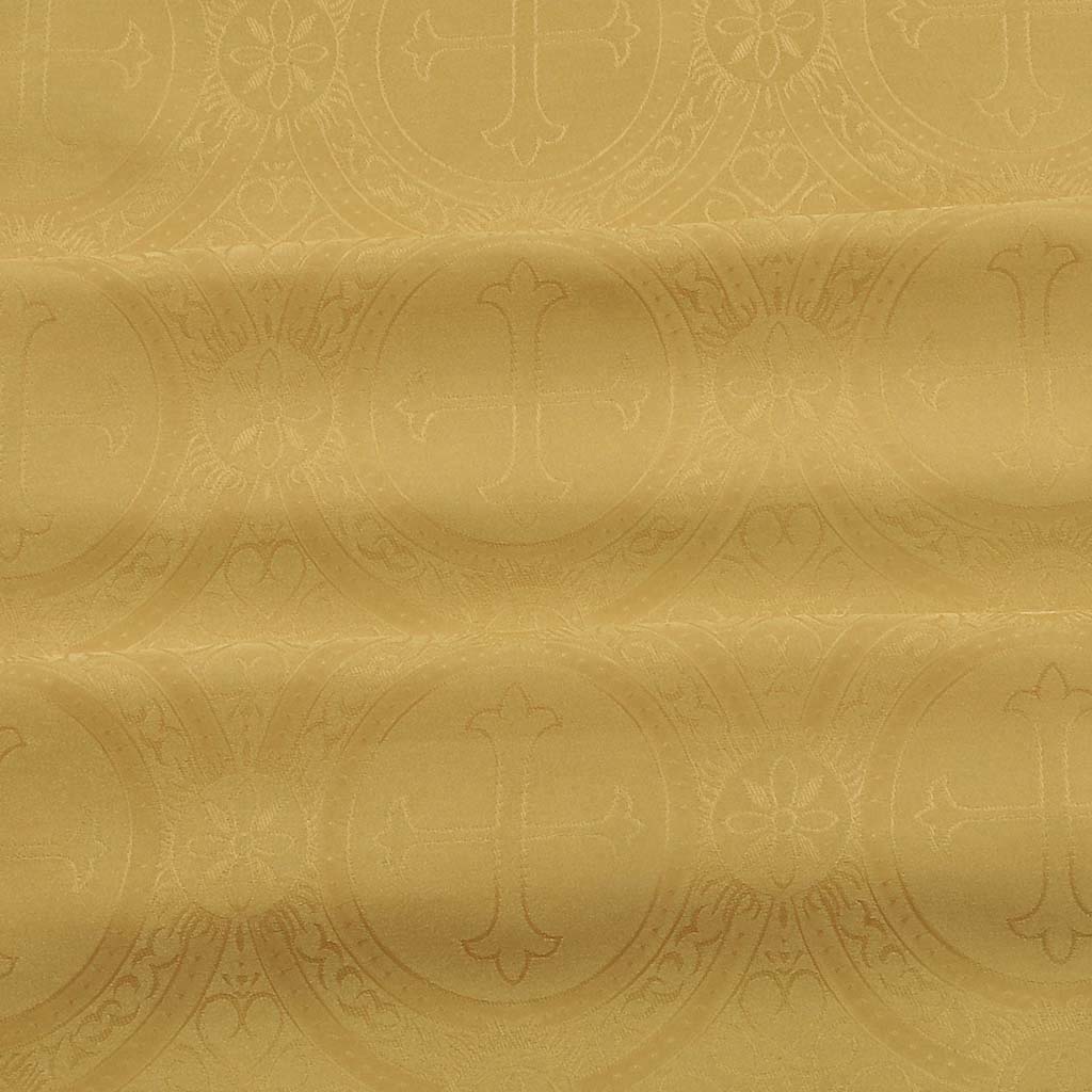 Fabrics Cross Designed Damask Fabric: Yellow Gold