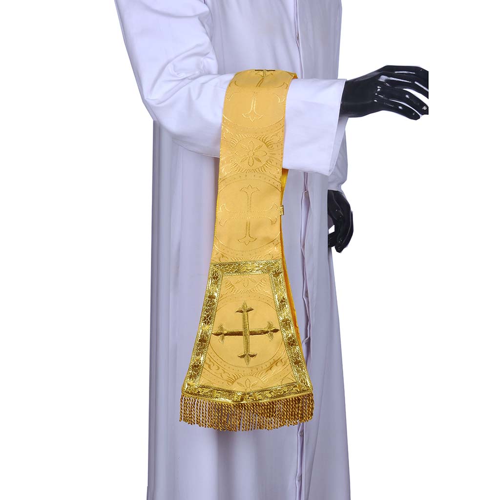 Priest Maniples Yellow Gold Maniple Cross Embroidered