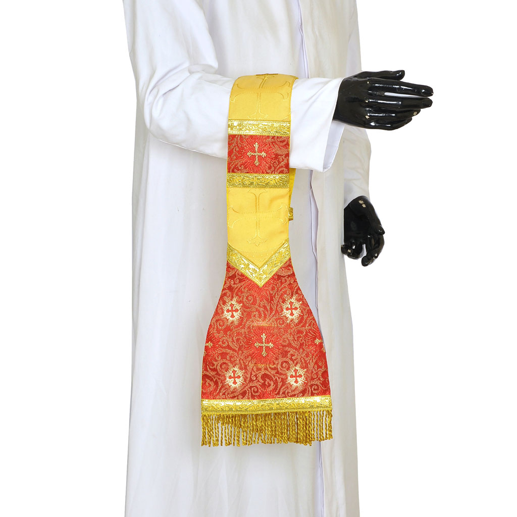 Priest Maniples Yellow Gold - Roman model - Latin Mass