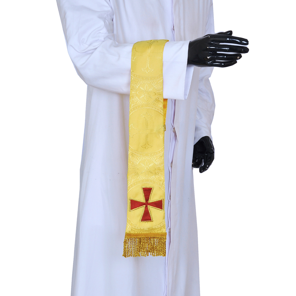 Priest Maniples Yellow Gold Maniple - Cross Appliqué