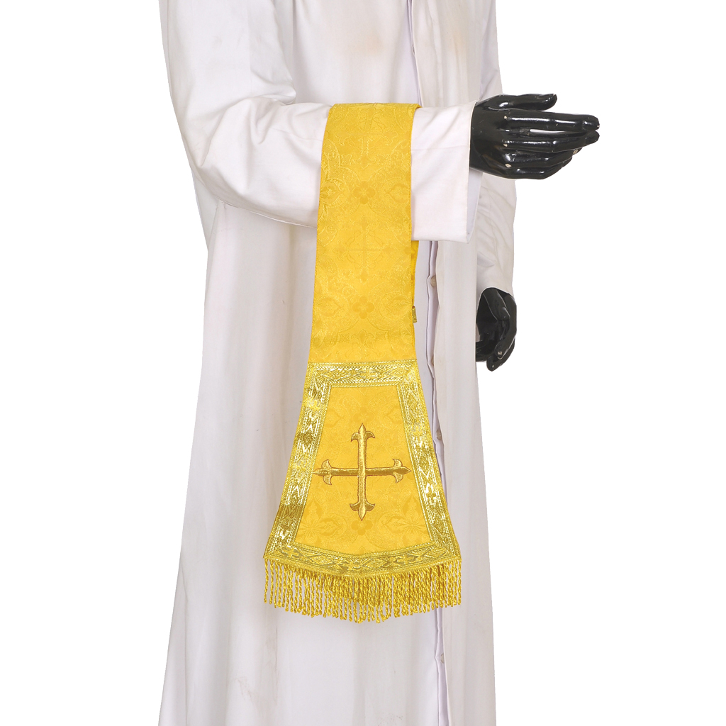 Priest Maniples Yellow Maniple Cross Embroidered