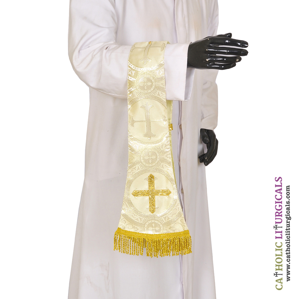 Priest Maniples Metallic Gold Maniple Cross Design