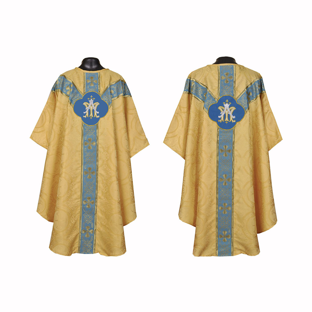 Gothic Chasubles Yellow Gold Marian Gothic Vestment & Mass Set