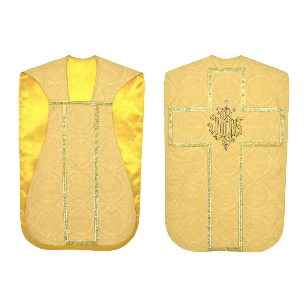 Fiddleback Chasubles Yellow Gold Chasuble & Low Mass Set