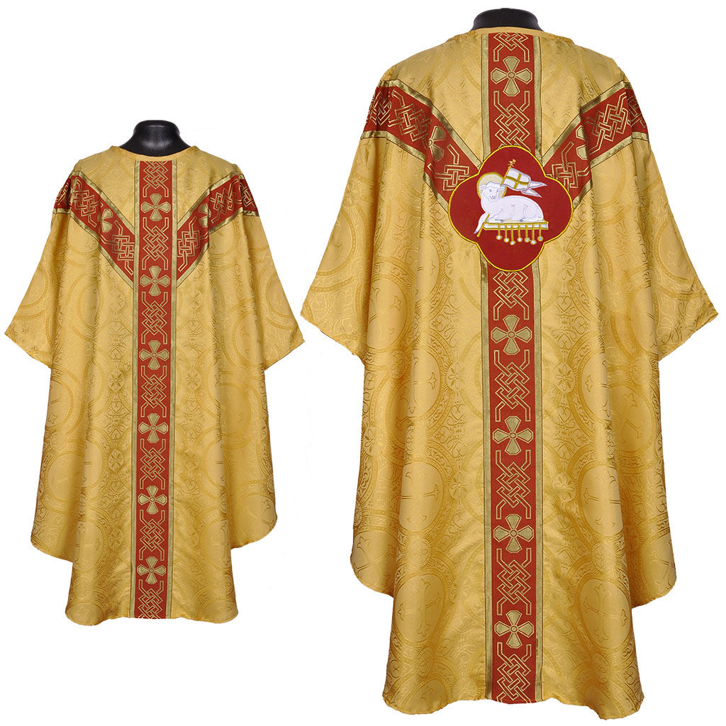 Gothic Chasubles Yellow Gold Gothic Vestment & Stole - Agnus Dei