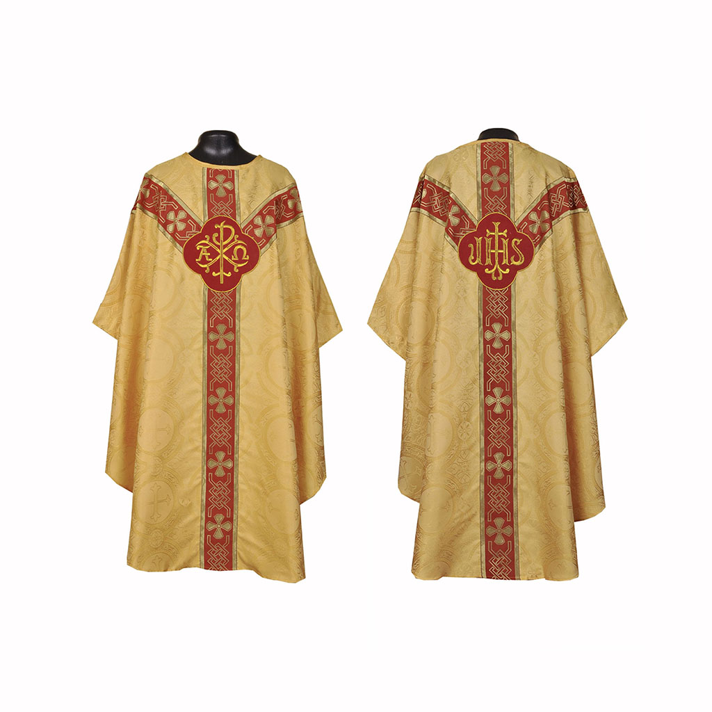 Gothic Chasubles Yellow Gold Gothic Vestment & Mass Set