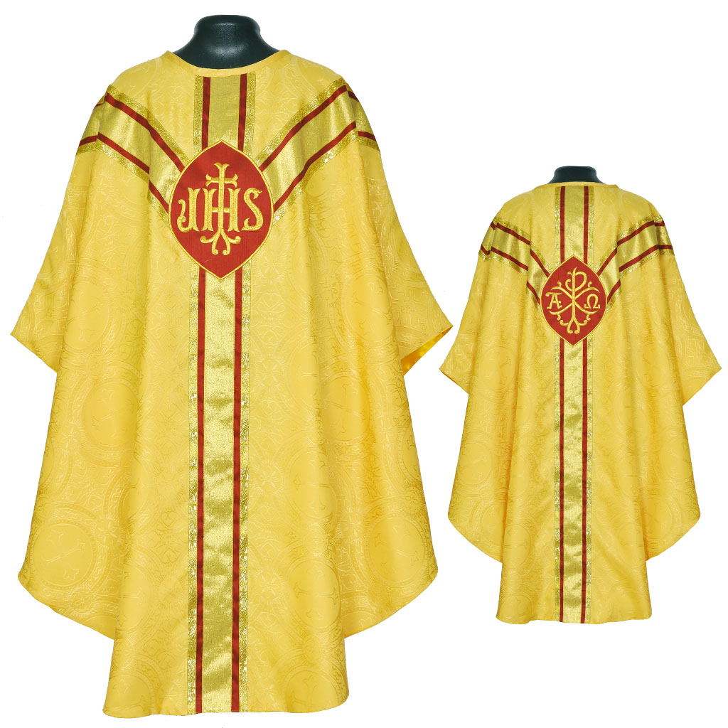 Gothic Chasubles Yellow Gold Gothic Vestment & Stole Set