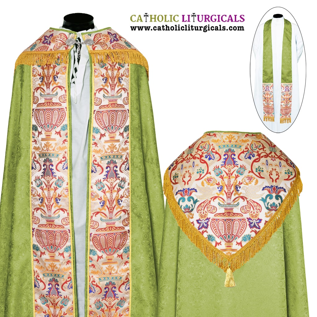 Cope Vestment Olive Green Cope & Stole - Coronation Tapestry
