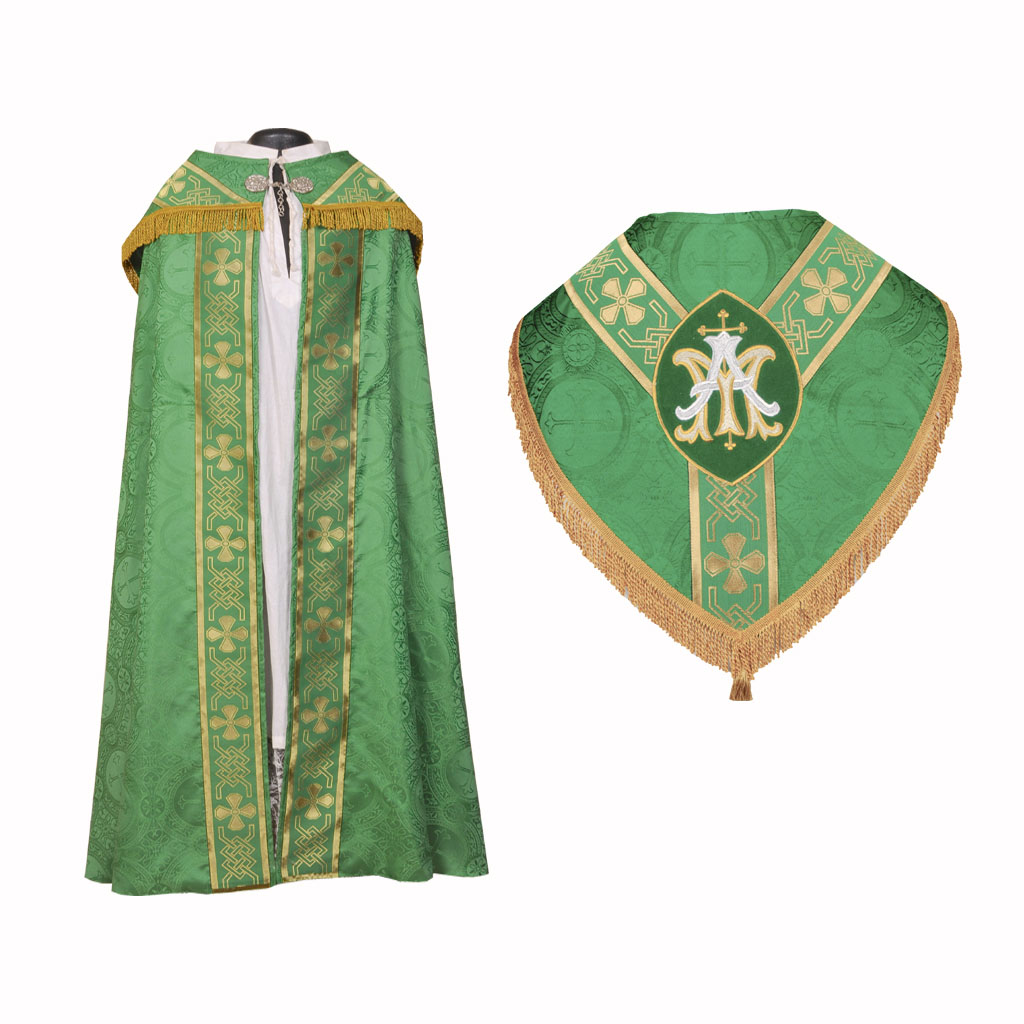 Cope Vestment Green Cope & Stole Set Ave Maria