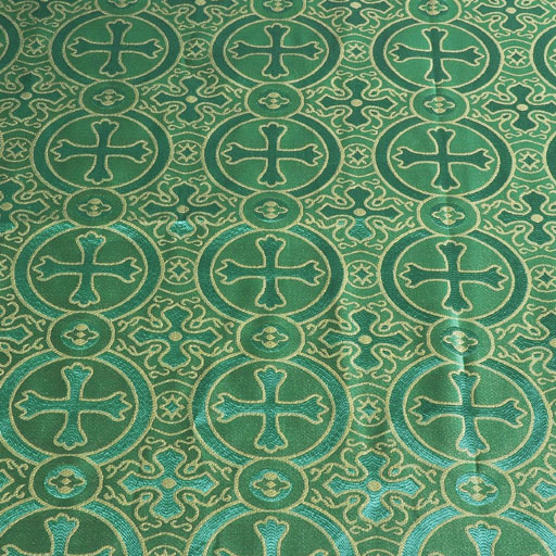 Fabrics Cross Designed Brocade Fabric : Green