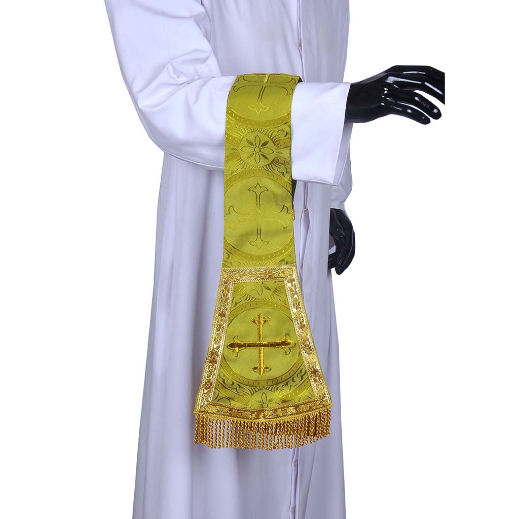Priest Maniples Olive Green Maniple Cross Embroidered