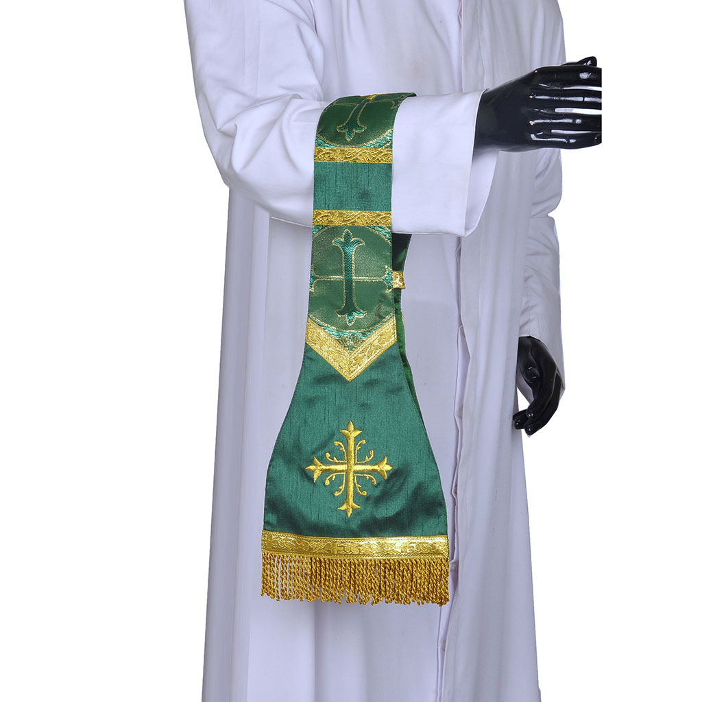 Priest Maniples Green Maniple - Roman model - Latin Mass