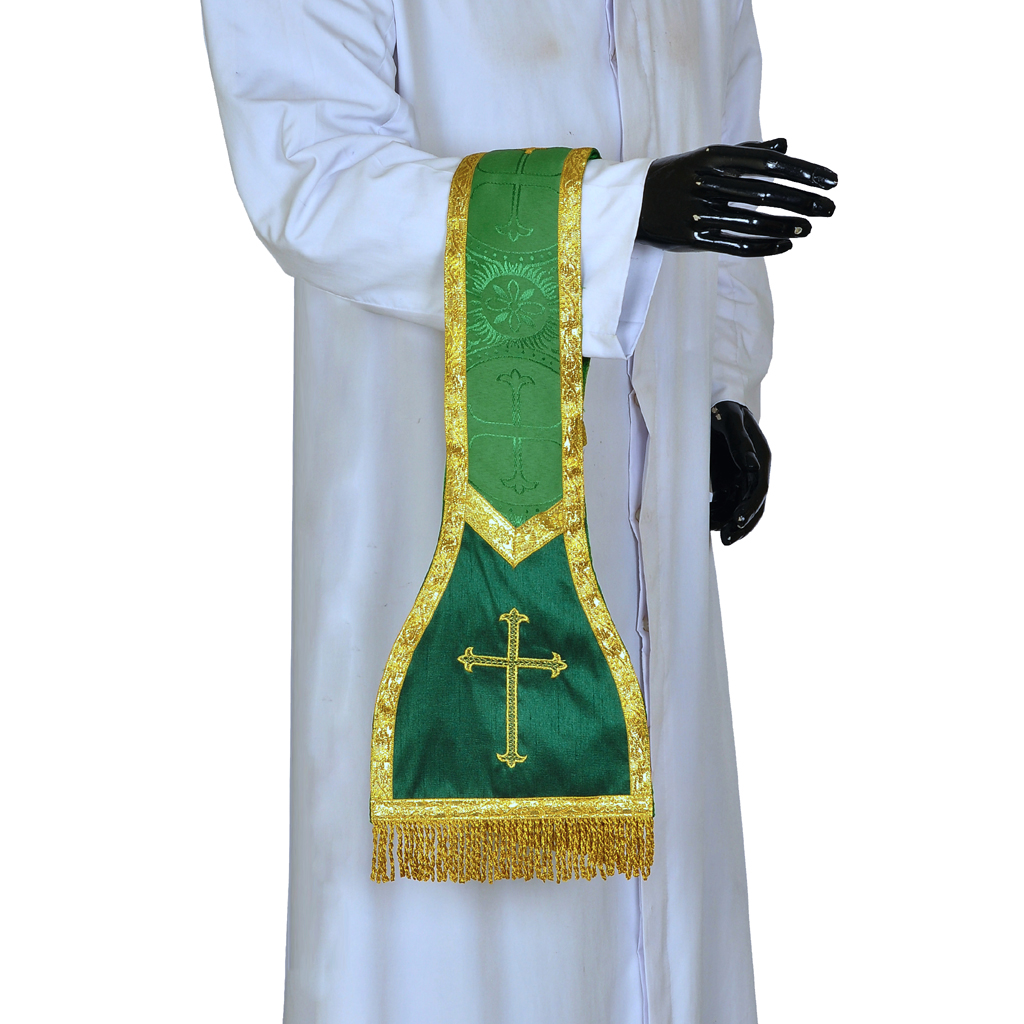Priest Maniples Green Maniple Cross Embroidered