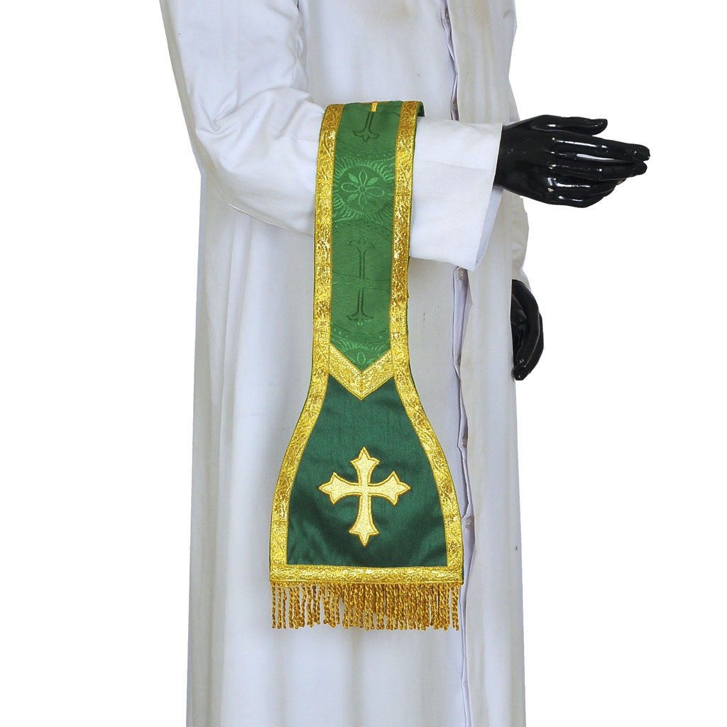 Priest Maniples Green Maniple Cross Embroidered