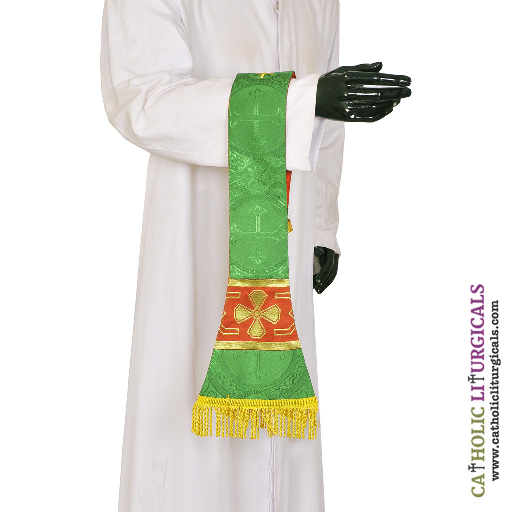 Priest Maniples Green Maniple With Cross Orphrey