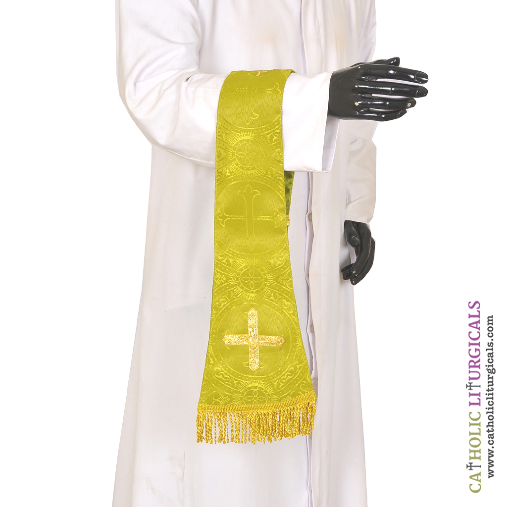 Priest Maniples Olive Green Maniple Cross Design