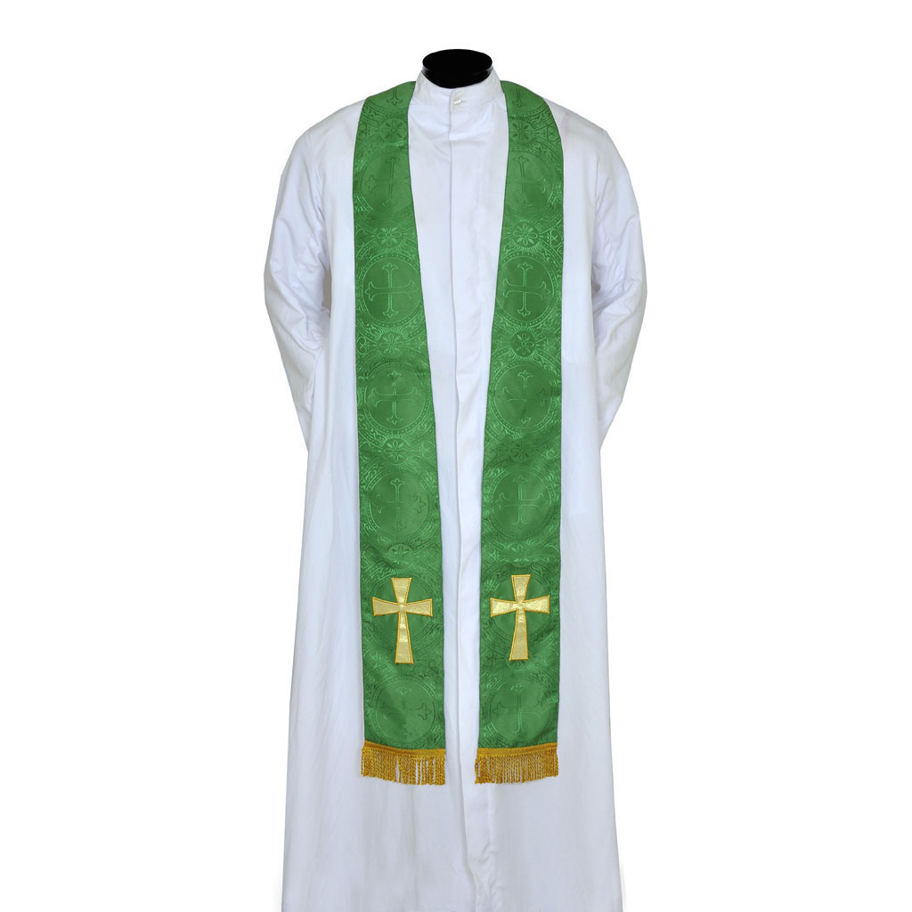 Priest Stoles Green - Priest Stole - Cross Applique