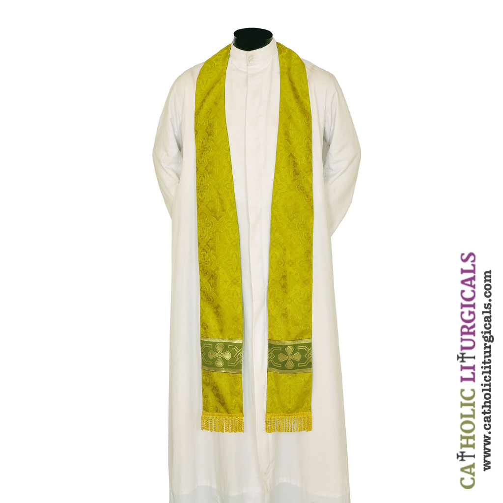 Priest Stoles Olive Green - Priest Stole - Cross Orphreys