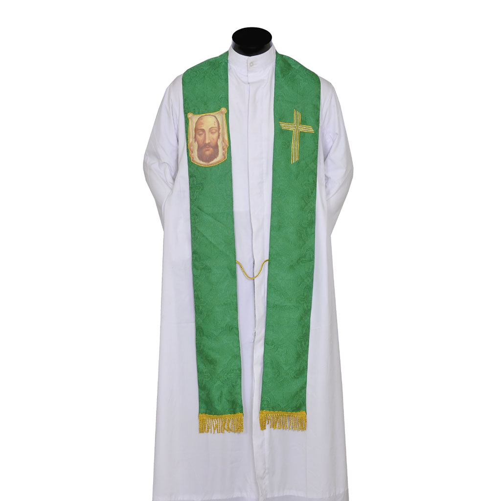 Priest Stoles Green Holy Face Of Jesus Priest Stole