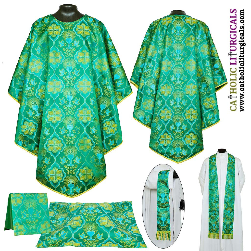 Pugin Style Chasubles Green Pugin Style Gothic Vestment & Mass Set