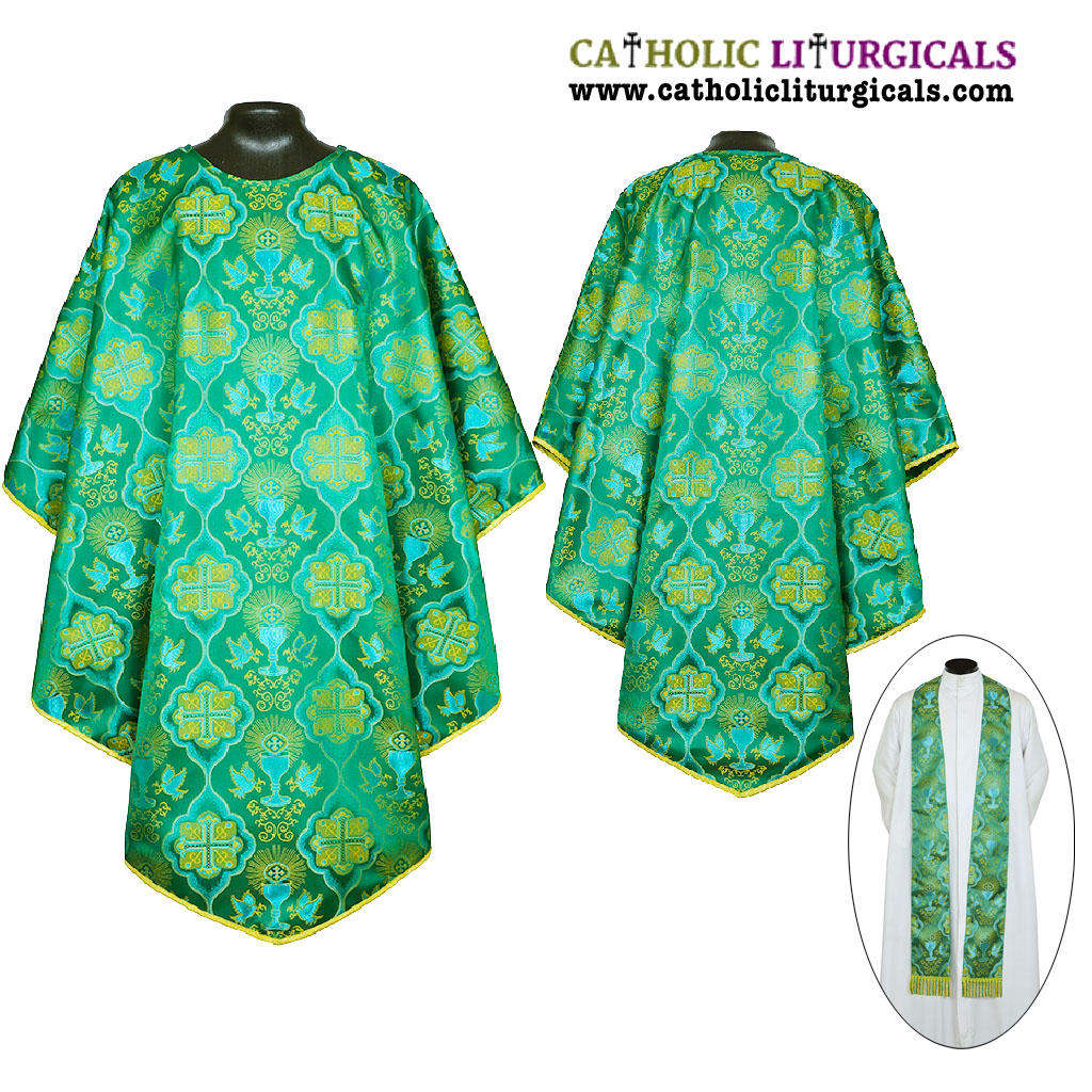 Pugin Style Chasubles Green Pugin Style Gothic Vestment & Stole
