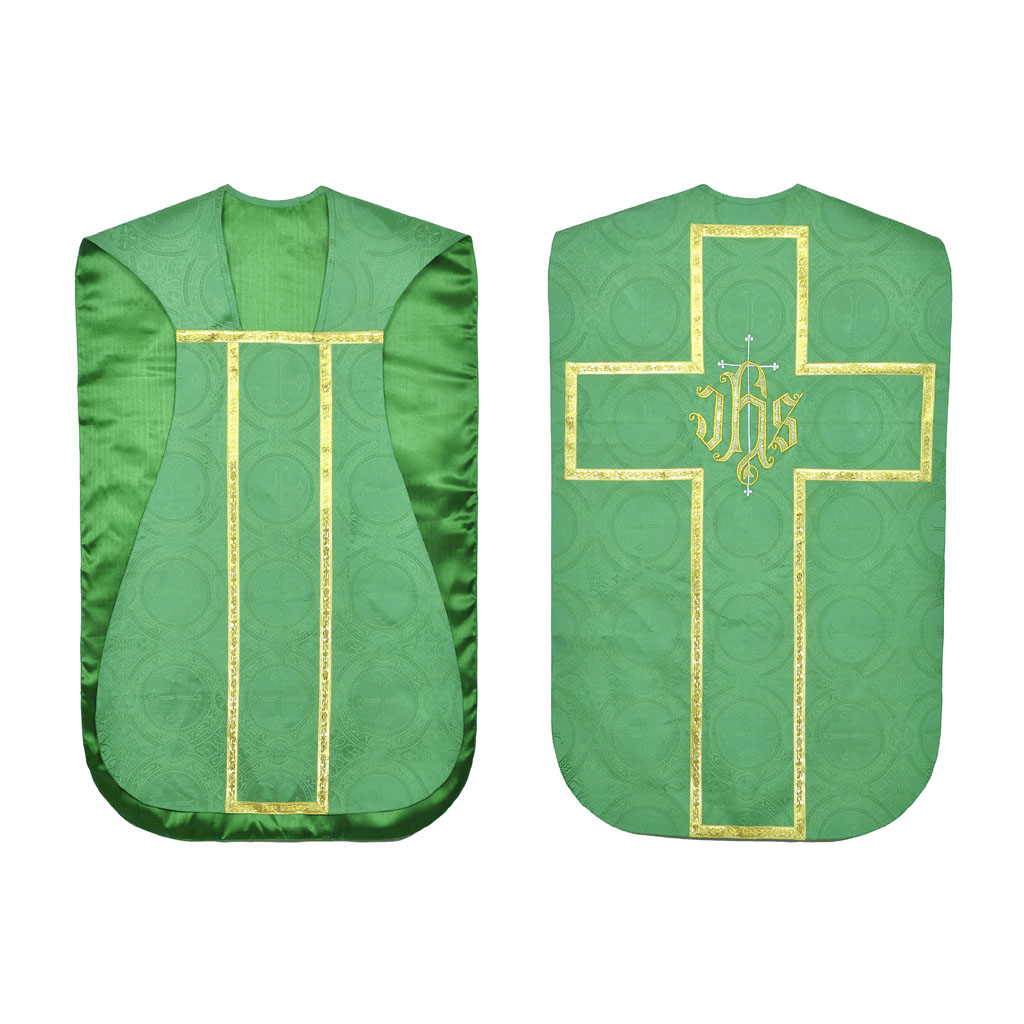 Fiddleback Chasubles Green Chasuble & Low Mass Set